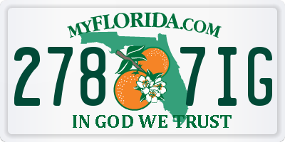 FL license plate 2787IG
