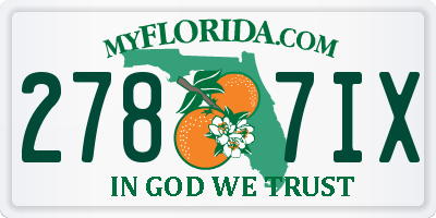 FL license plate 2787IX
