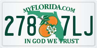 FL license plate 2787LJ