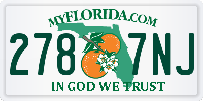 FL license plate 2787NJ