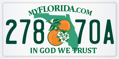 FL license plate 2787OA