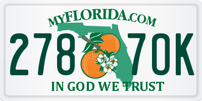 FL license plate 2787OK