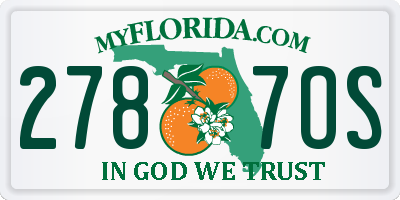FL license plate 2787OS