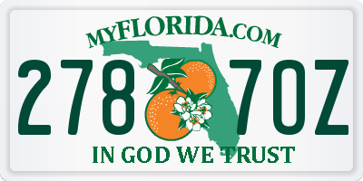 FL license plate 2787OZ