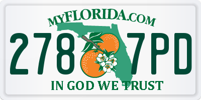 FL license plate 2787PD