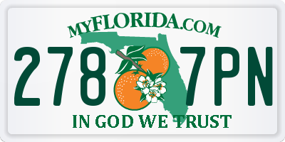 FL license plate 2787PN