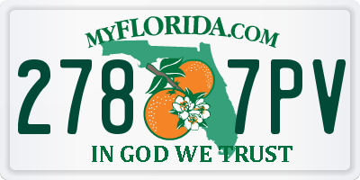 FL license plate 2787PV