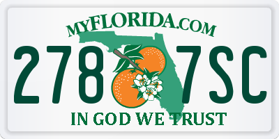 FL license plate 2787SC