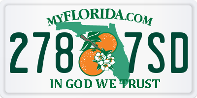 FL license plate 2787SD