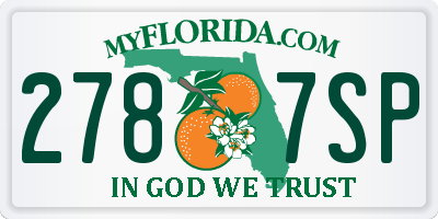 FL license plate 2787SP