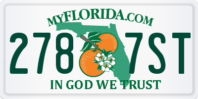 FL license plate 2787ST