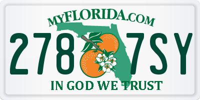 FL license plate 2787SY