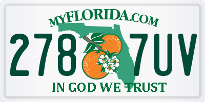 FL license plate 2787UV