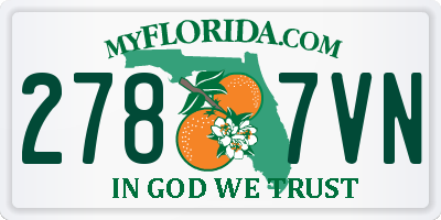FL license plate 2787VN