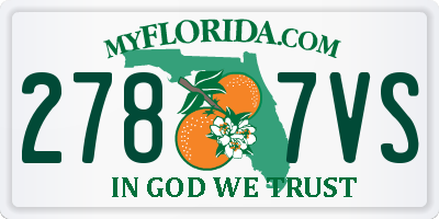 FL license plate 2787VS
