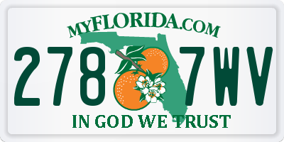 FL license plate 2787WV