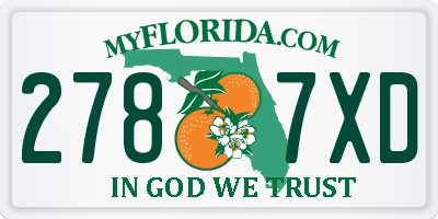 FL license plate 2787XD