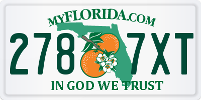 FL license plate 2787XT