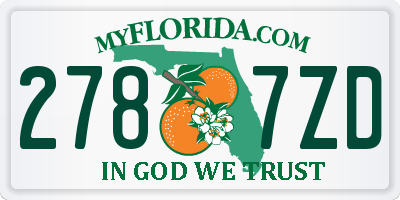 FL license plate 2787ZD