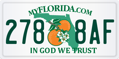 FL license plate 2788AF