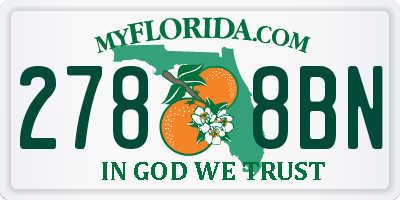 FL license plate 2788BN