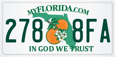 FL license plate 2788FA