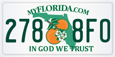FL license plate 2788FO