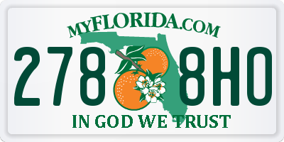 FL license plate 2788HO