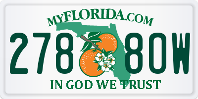 FL license plate 2788OW