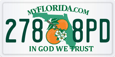 FL license plate 2788PD