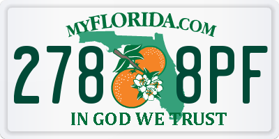FL license plate 2788PF