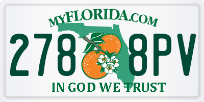 FL license plate 2788PV