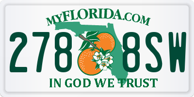 FL license plate 2788SW