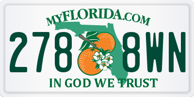 FL license plate 2788WN