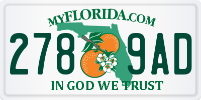FL license plate 2789AD
