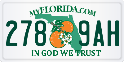 FL license plate 2789AH
