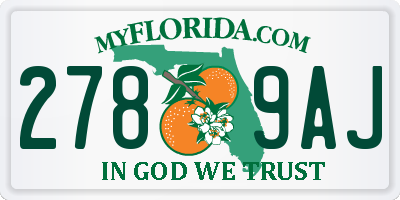 FL license plate 2789AJ