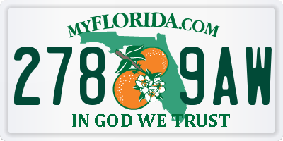 FL license plate 2789AW