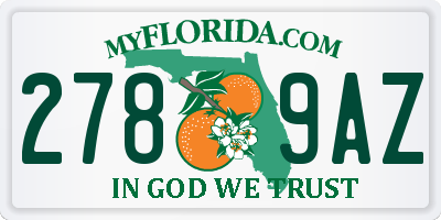 FL license plate 2789AZ