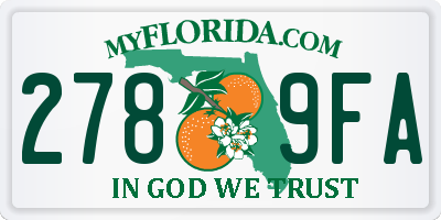 FL license plate 2789FA
