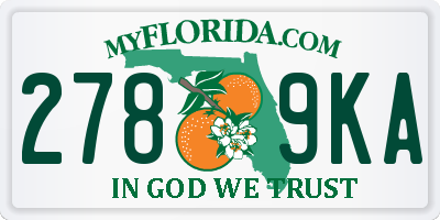 FL license plate 2789KA