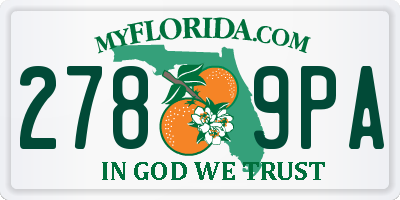 FL license plate 2789PA
