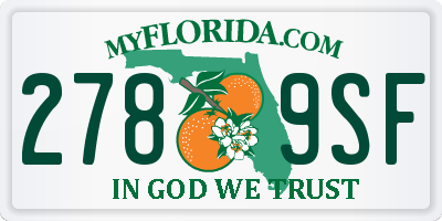 FL license plate 2789SF