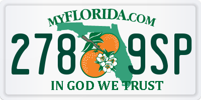 FL license plate 2789SP