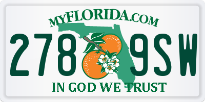 FL license plate 2789SW