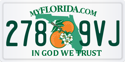 FL license plate 2789VJ