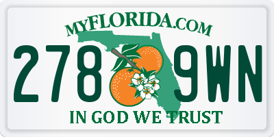 FL license plate 2789WN