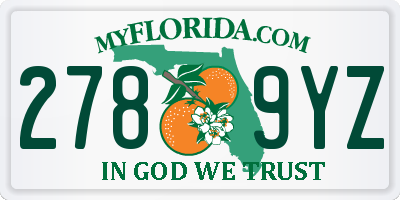 FL license plate 2789YZ