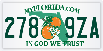 FL license plate 2789ZA
