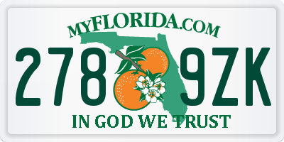 FL license plate 2789ZK